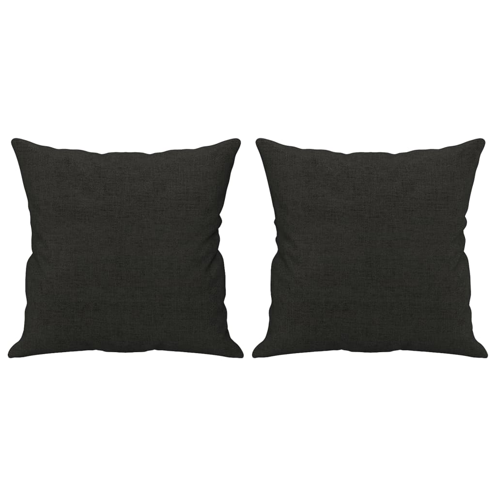 sofasæt 3 dele med puder stof sort