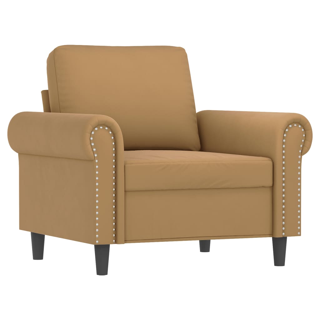 sofasæt 4 dele med hynder velour brun