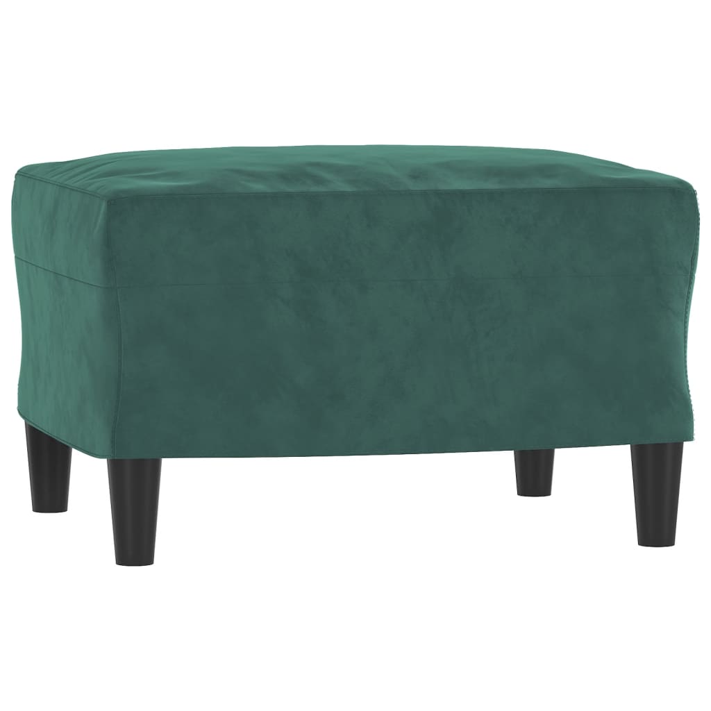 sofasæt 3 dele med hynder velour mørkegrøn