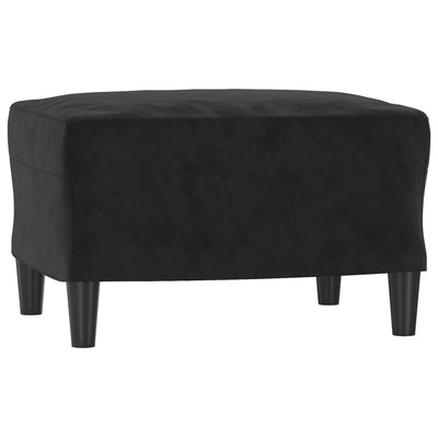sofasæt 3 dele med hynder velour sort