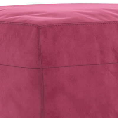 sofasæt 3 dele med puder velour vinrød