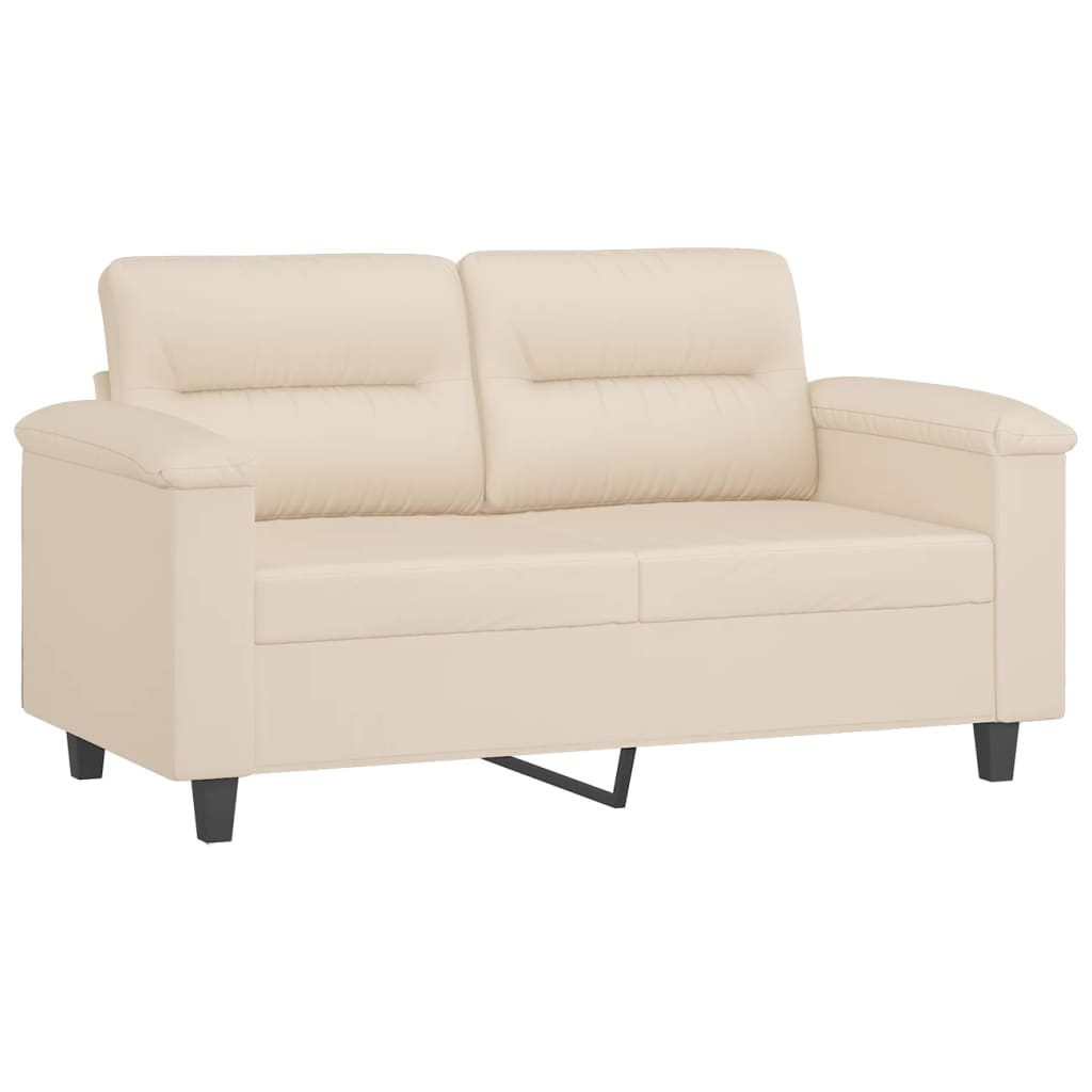 sofasæt 2 dele med hynder mikrofiberstof beige