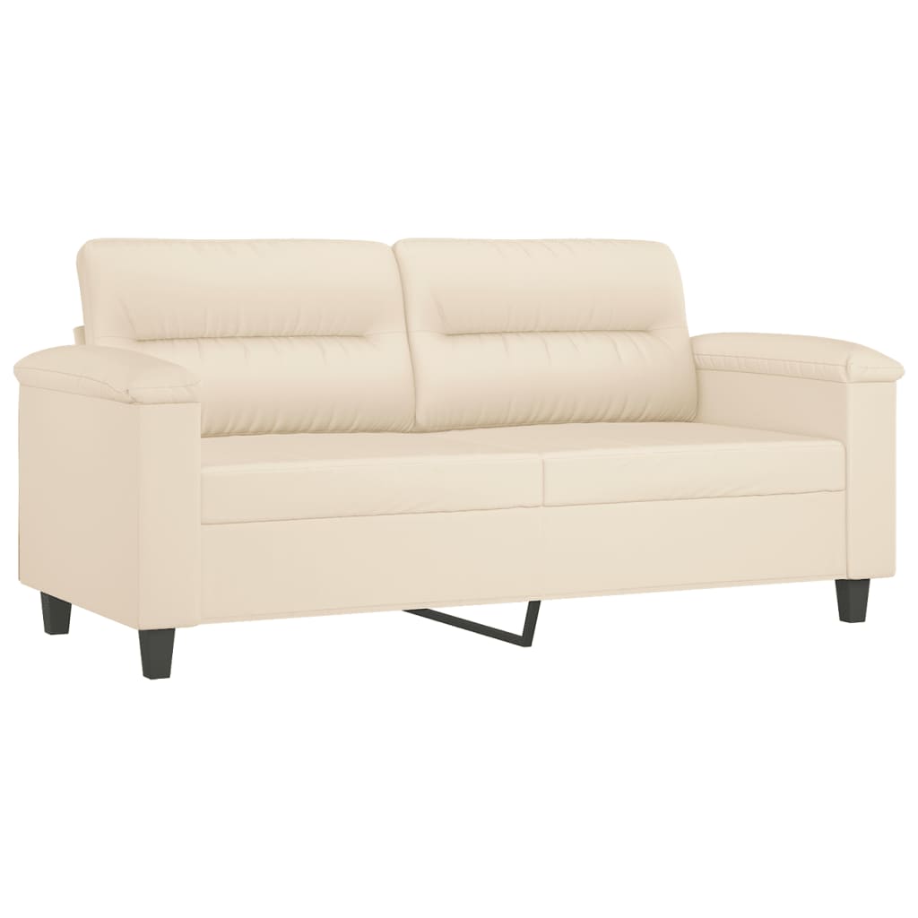 sofasæt 2 dele med hynder mikrofiberstof beige