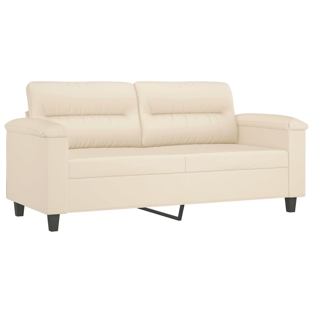 sofasæt 2 dele med puder mikrofiberstof beige