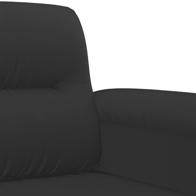 sofasæt 2 dele med puder mikrofiberstof sort