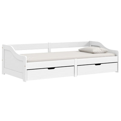 daybed med to skuffer IRUN hvid 90x200 cm massivt fyrretræ