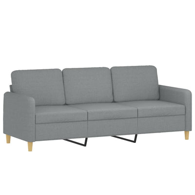 3-personers sofa 180 cm stof lysegrå