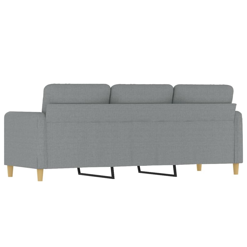 3-personers sofa 180 cm stof lysegrå