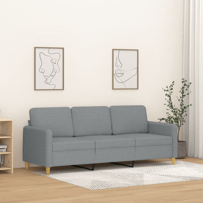 3-personers sofa 180 cm stof lysegrå