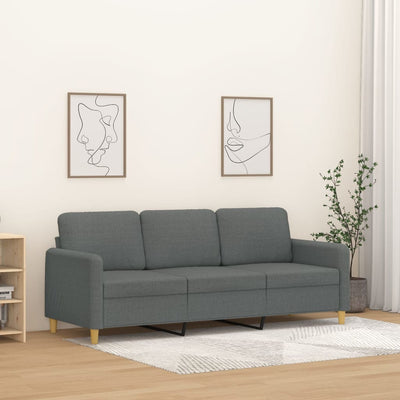 3-personers sofa 180 cm stof mørkegrå