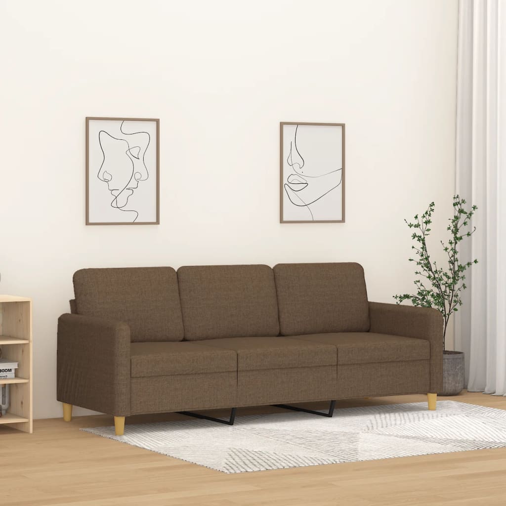 3-personers sofa 180 cm stof brun