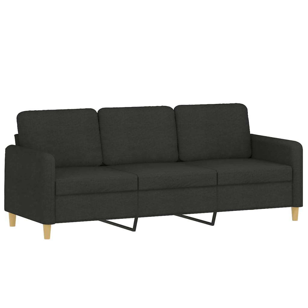 3-personers sofa 180 cm stof sort