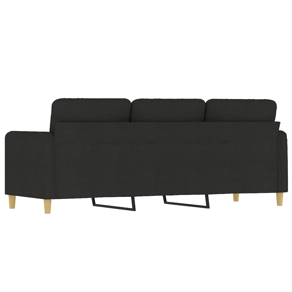 3-personers sofa 180 cm stof sort