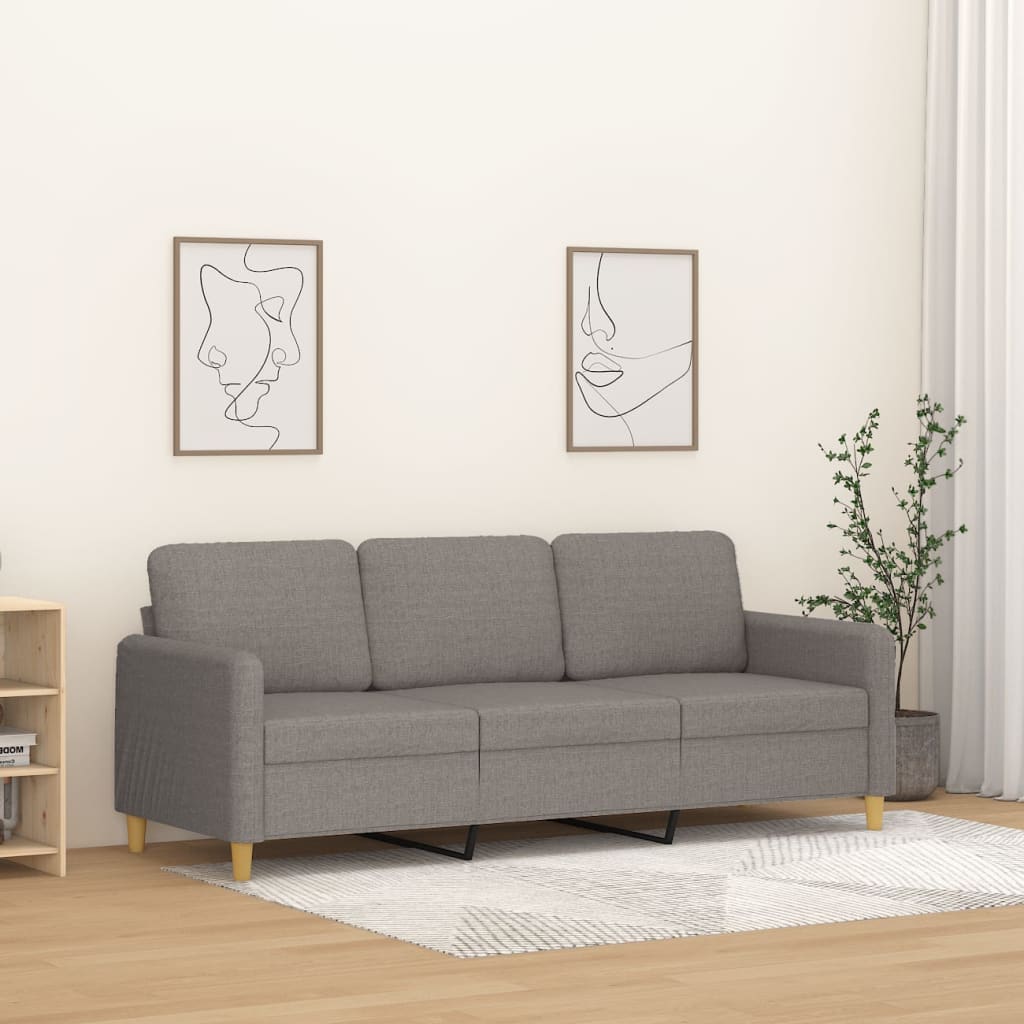 3-personers sofa 180 cm stof gråbrun