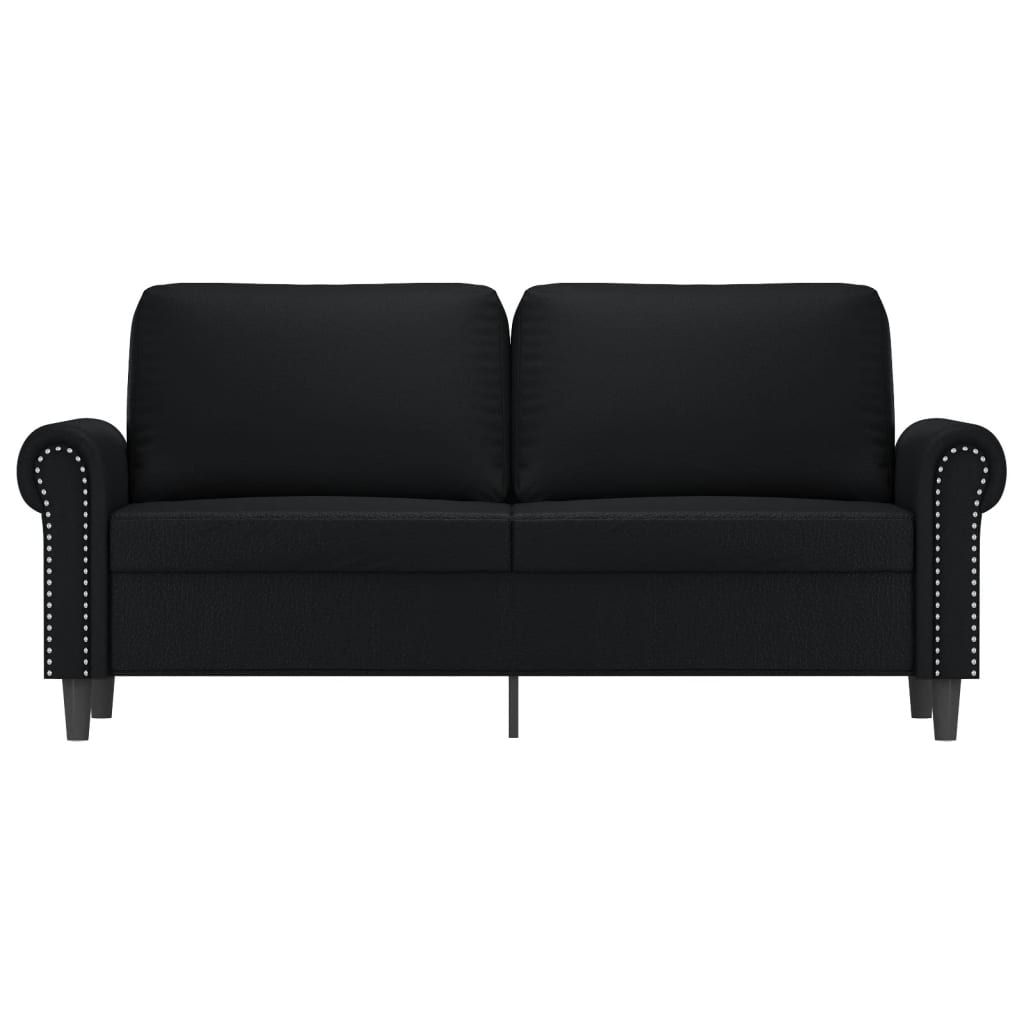 2-personers sofa 140 cm kunstlæder sort