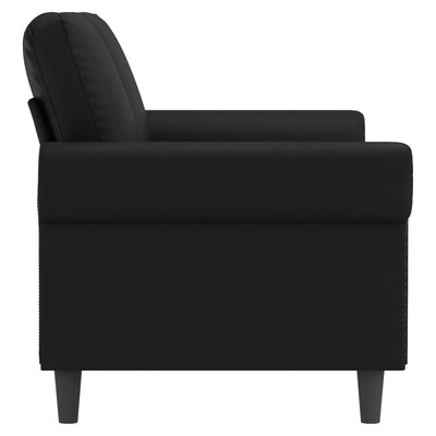 2-personers sofa 140 cm kunstlæder sort