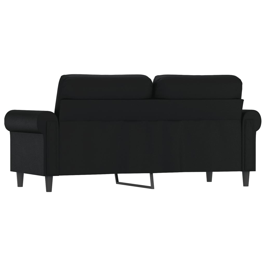 2-personers sofa 140 cm kunstlæder sort