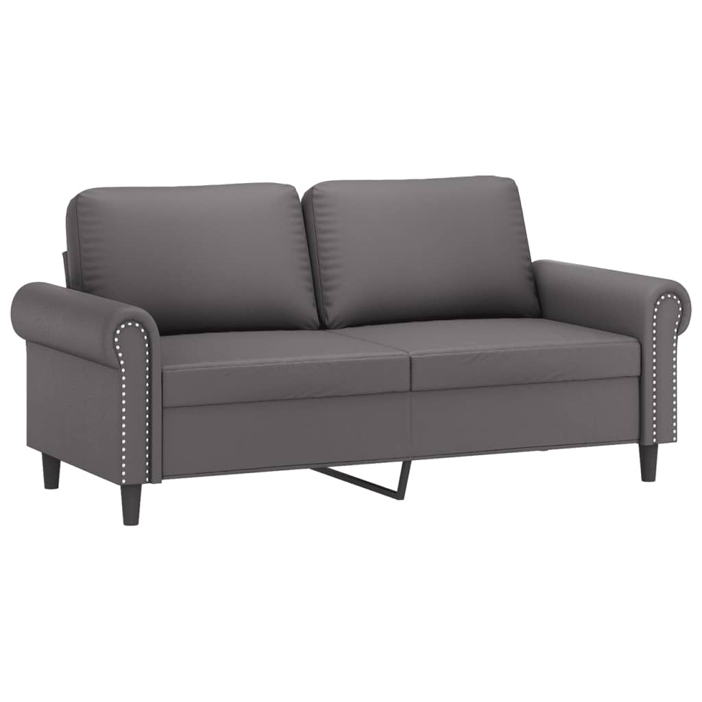 2-personers sofa 140 cm kunstlæder grå