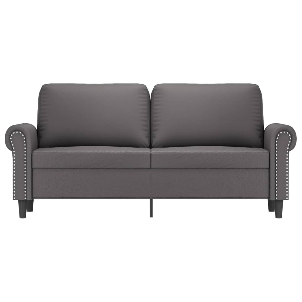 2-personers sofa 140 cm kunstlæder grå