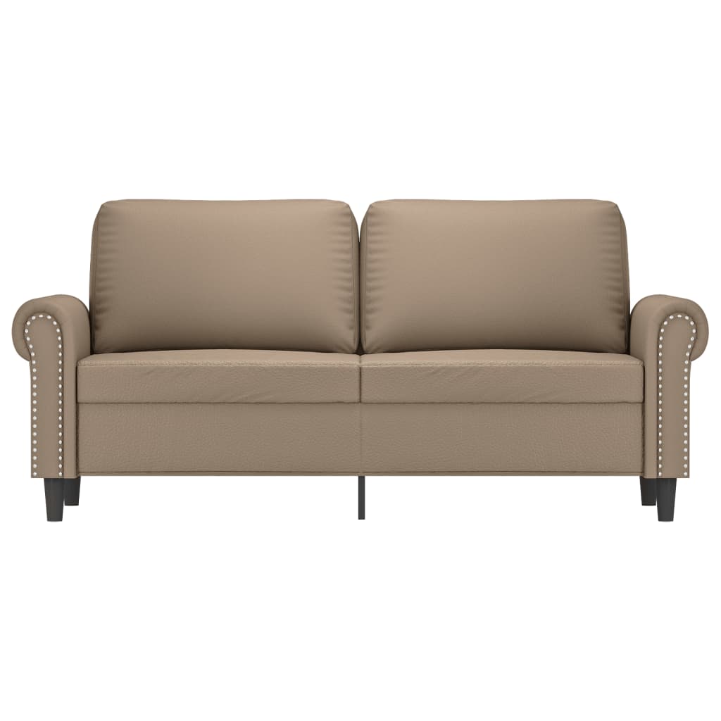 2-personers sofa 140 cm kunstlæder cappuccino