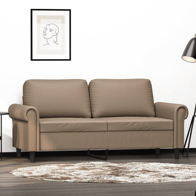 2-personers sofa 140 cm kunstlæder cappuccino