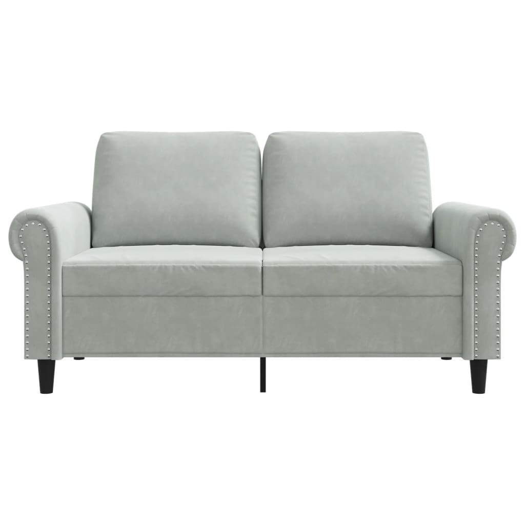 2-personers sofa 120 cm velour lysegrå