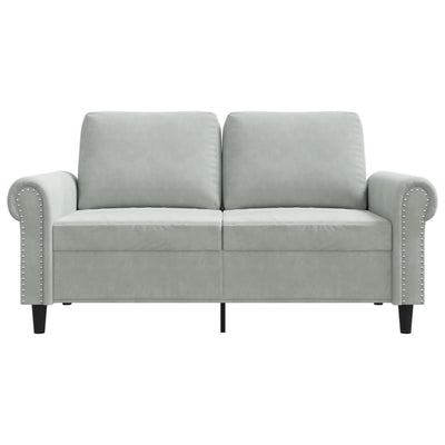 2-personers sofa 120 cm velour lysegrå