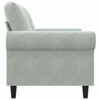 2-personers sofa 120 cm velour lysegrå