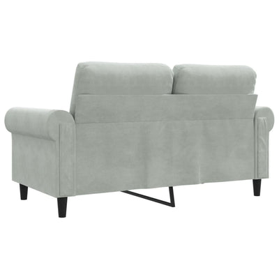 2-personers sofa 120 cm velour lysegrå