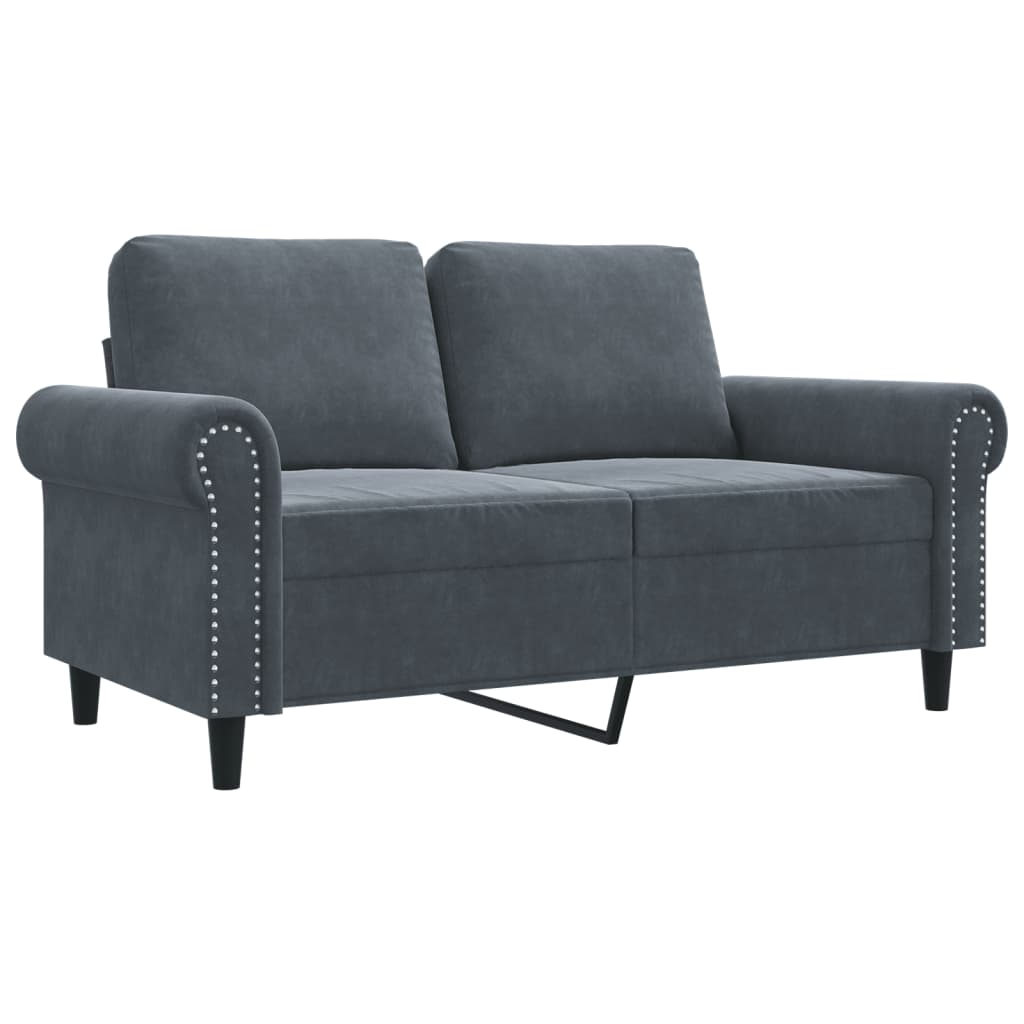 2-personers sofa 120 cm velour mørkegrå