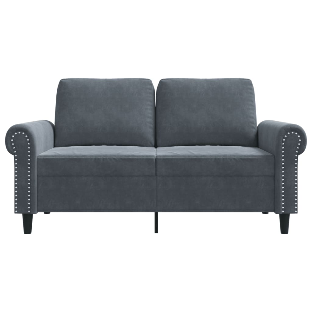 2-personers sofa 120 cm velour mørkegrå