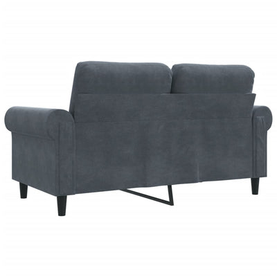 2-personers sofa 120 cm velour mørkegrå