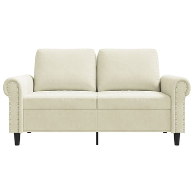 2-personers sofa 120 cm velour cremefarvet