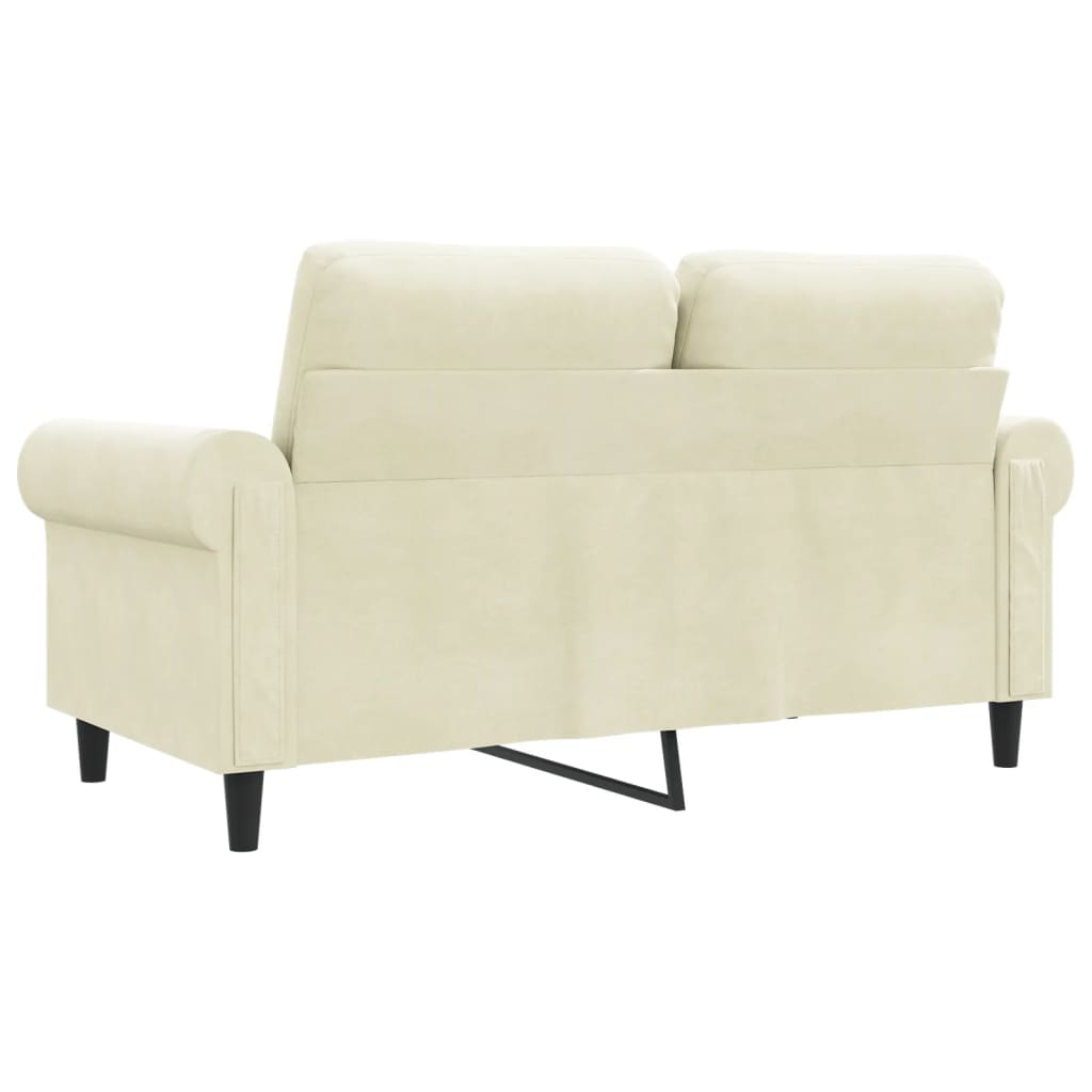 2-personers sofa 120 cm velour cremefarvet