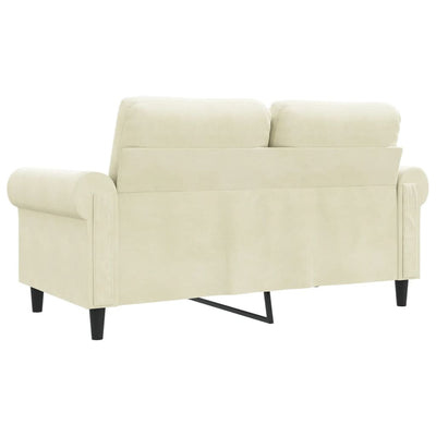 2-personers sofa 120 cm velour cremefarvet