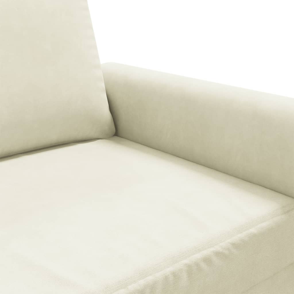 2-personers sofa 120 cm velour cremefarvet