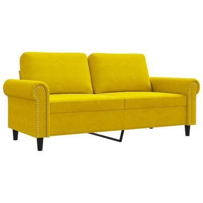 2-personers sofa 140 cm fløjl gul