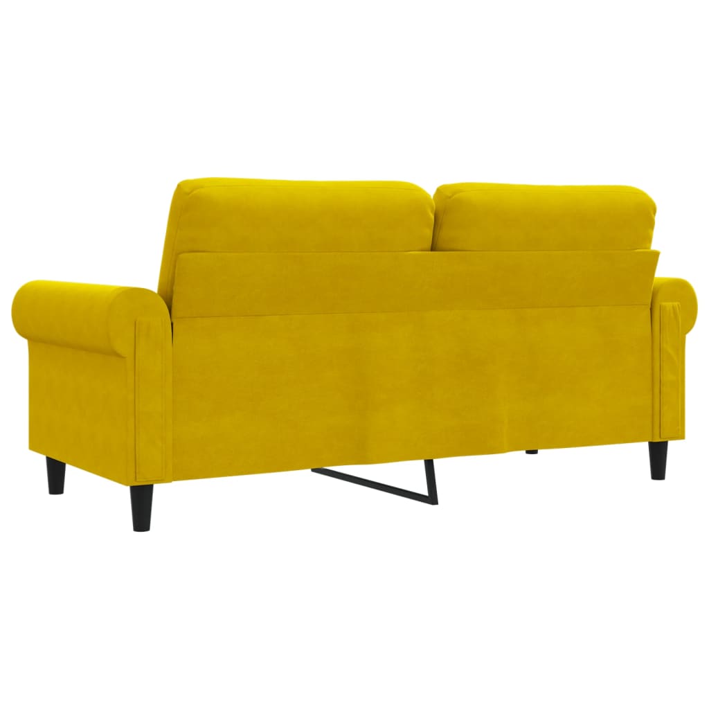 2-personers sofa 140 cm fløjl gul