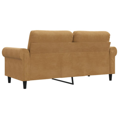 2-personers sofa 140 cm fløjl brun