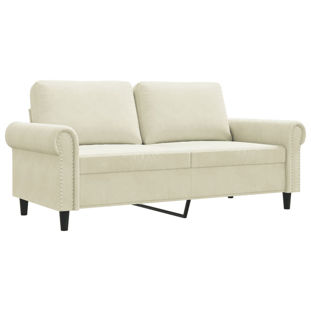 2-personers sofa 140 cm velour cremefarvet