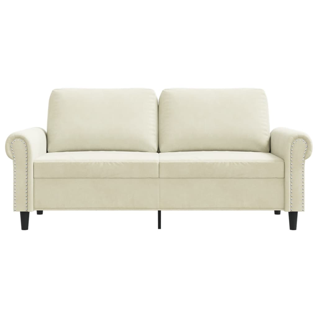 2-personers sofa 140 cm velour cremefarvet