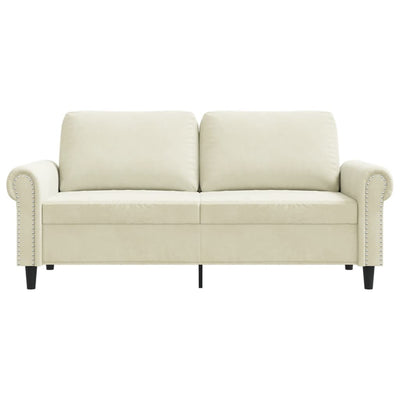 2-personers sofa 140 cm velour cremefarvet