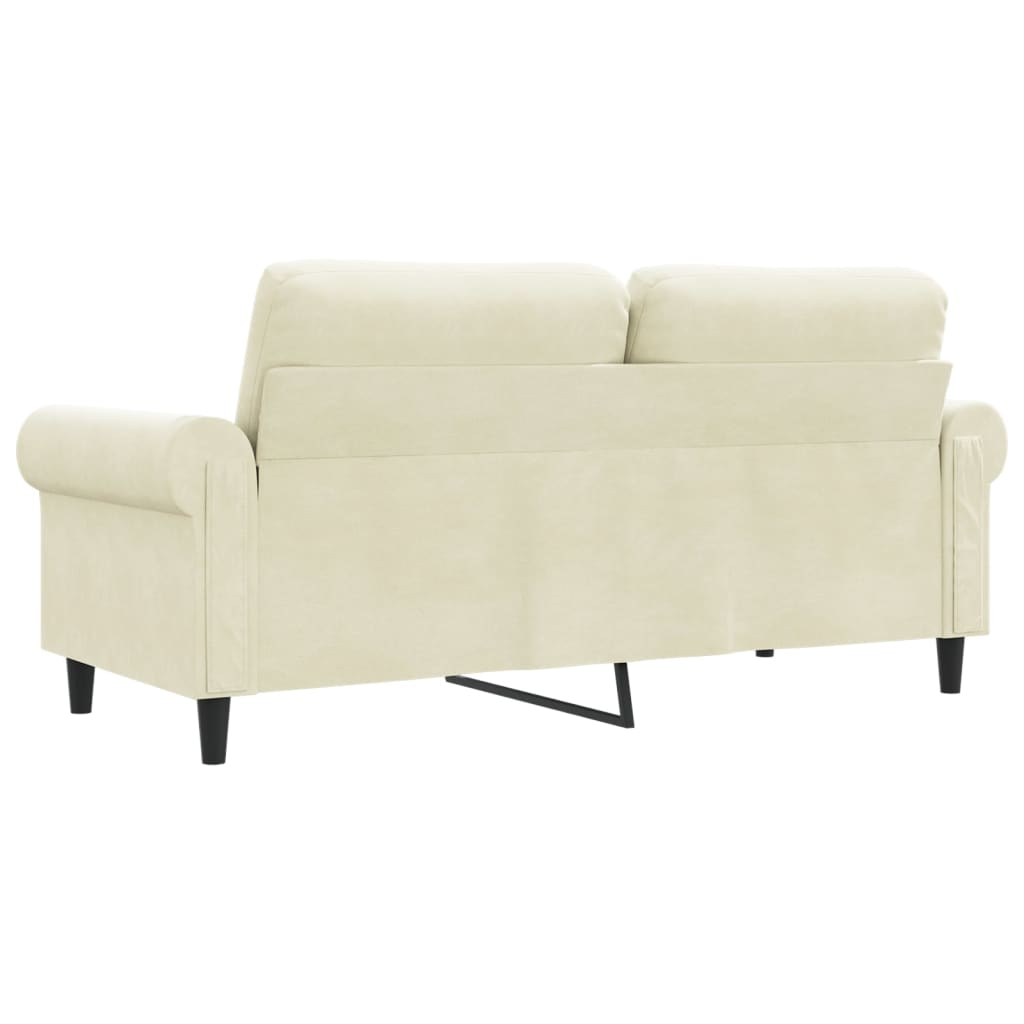 2-personers sofa 140 cm velour cremefarvet