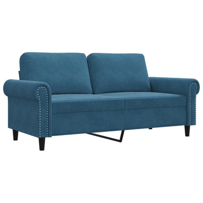 2-personers sofa 140 cm fløjl blå