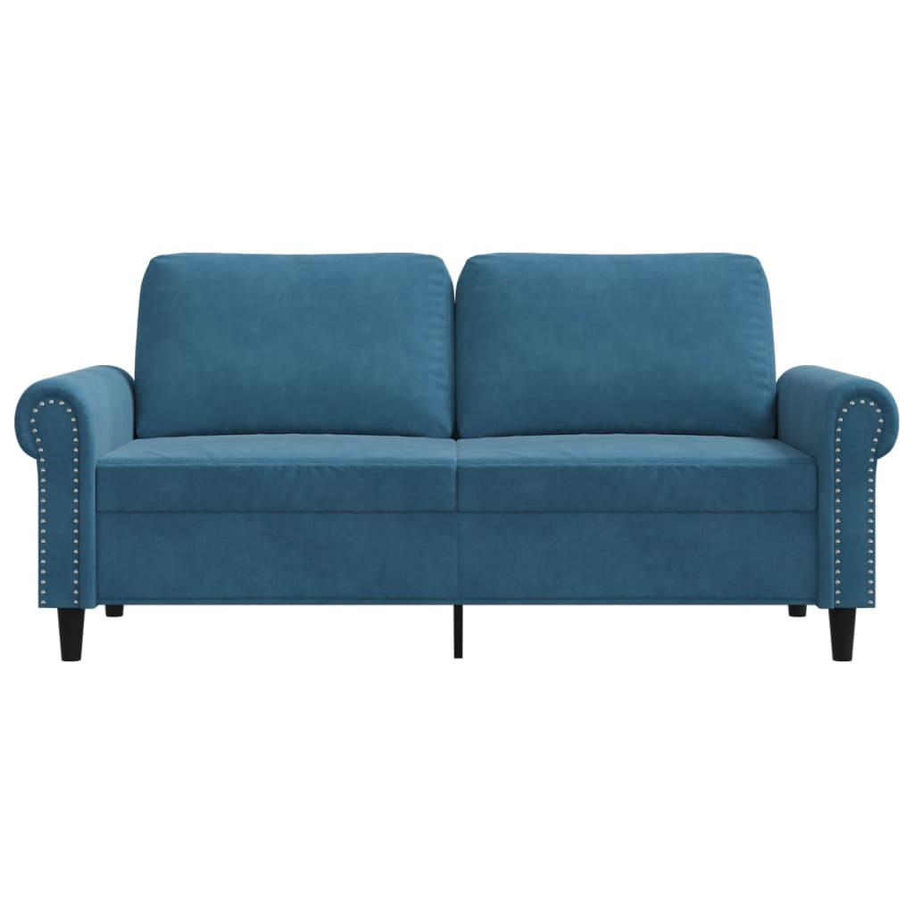 2-personers sofa 140 cm fløjl blå