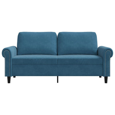 2-personers sofa 140 cm fløjl blå