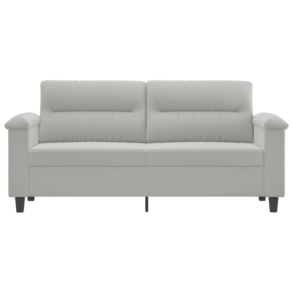 2-personers sofa 140 cm mikrofiberstof lysegrå