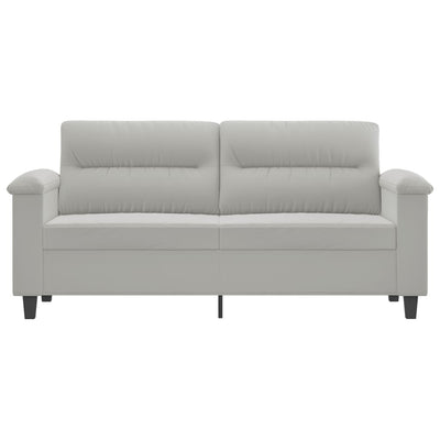 2-personers sofa 140 cm mikrofiberstof lysegrå