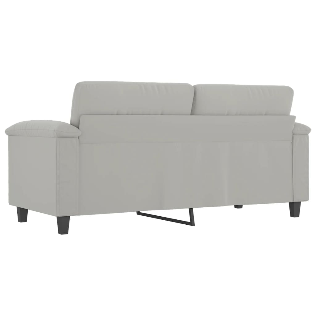 2-personers sofa 140 cm mikrofiberstof lysegrå