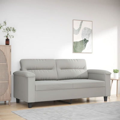 2-personers sofa 140 cm mikrofiberstof lysegrå